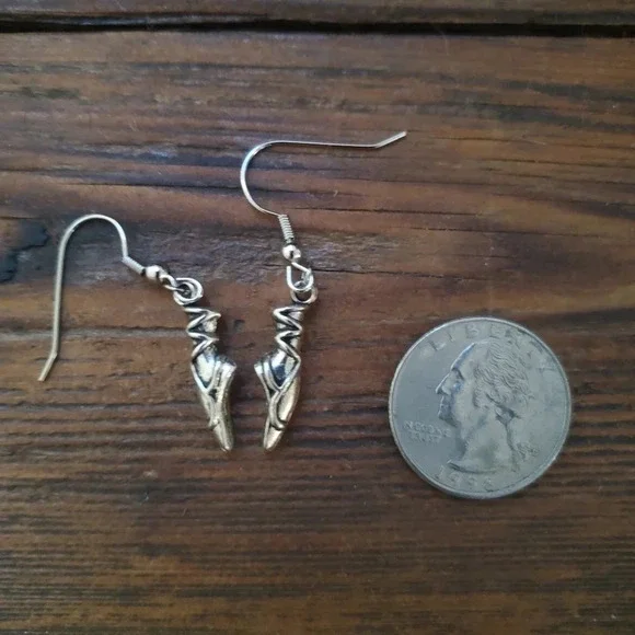 Ballet Shoe Earrings - Picture 2 of 2
